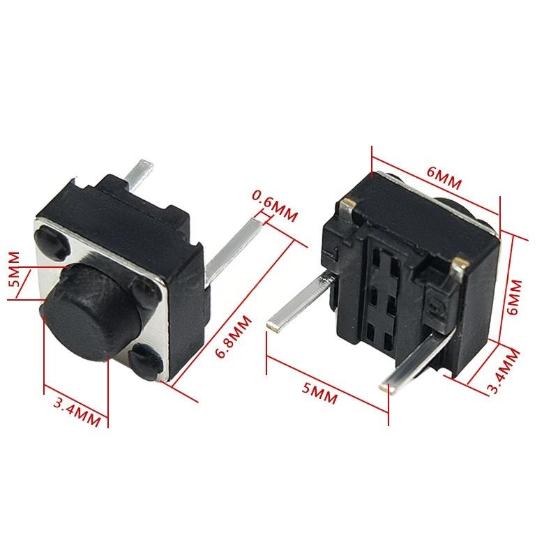 To-benet 6*6*5 Micro-Motion Vertikal Taktil Trykknapkontakt