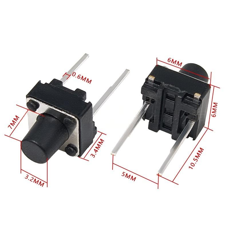 To-benet 6*6*7 Micro-Motion Vertikal Taktil Trykknapkontakt