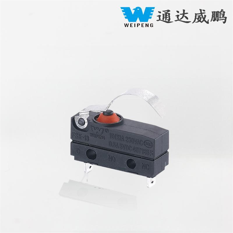 Weipeng 10A bøjet håndtag Side-Exit Wire IP67 Autostol Micro Switch Producent